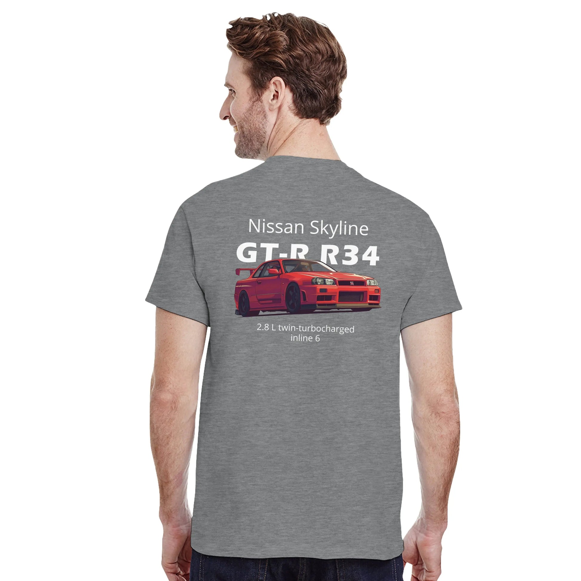 Nissan Skyline GT-R R34 Heavyweight Cotton T-Shirt Redline Fits