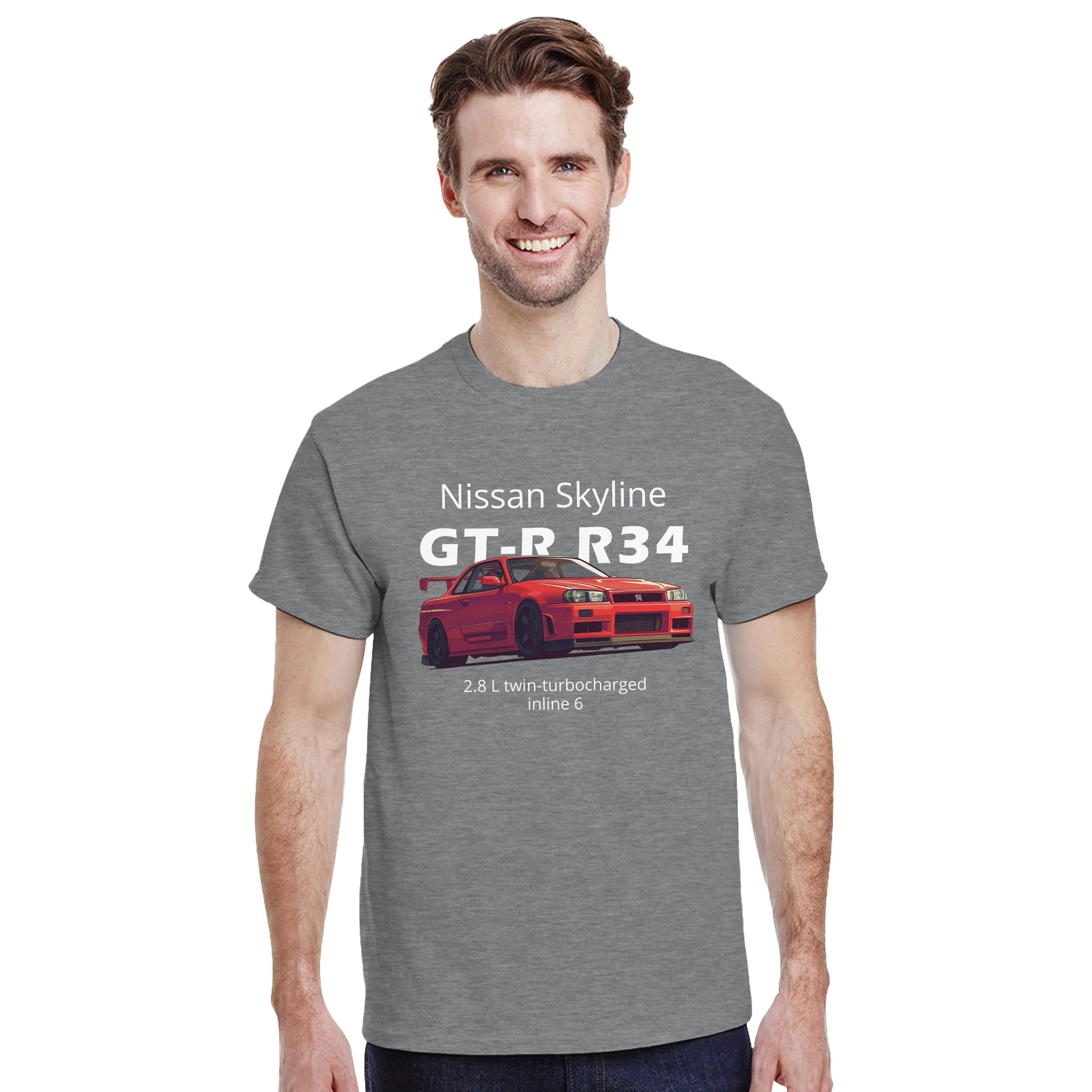 Nissan Skyline GT-R R34 Heavyweight Cotton T-Shirt Redline Fits