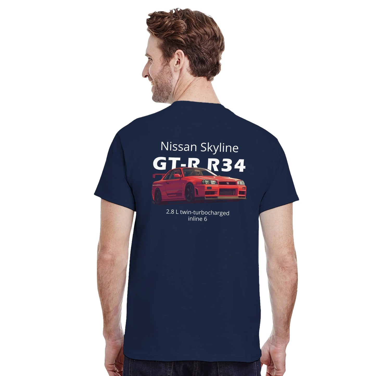 Nissan Skyline GT-R R34 Heavyweight Cotton T-Shirt Redline Fits