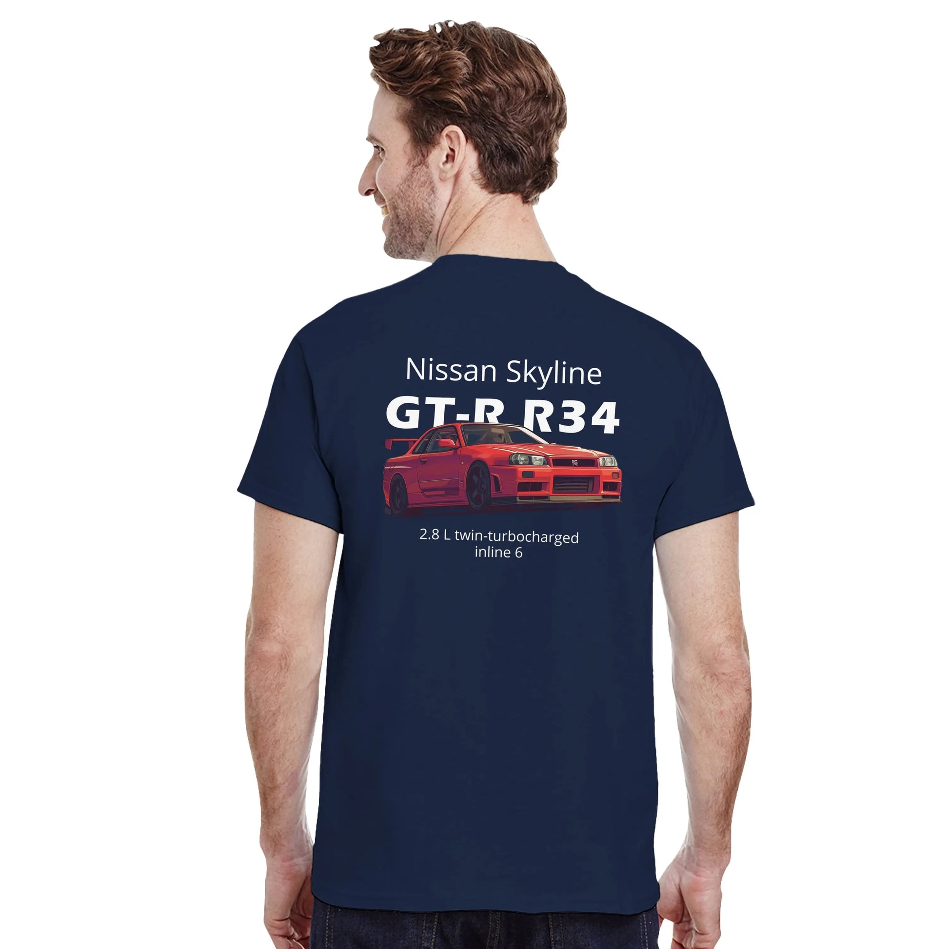 Nissan Skyline GT-R R34 Heavyweight Cotton T-Shirt Redline Fits